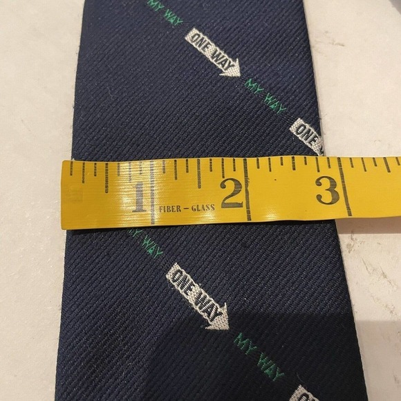 Creative Expressions By Alynn Neckwear Vintage Men Tie Navy Blue One Way… - Picture 4 of 6